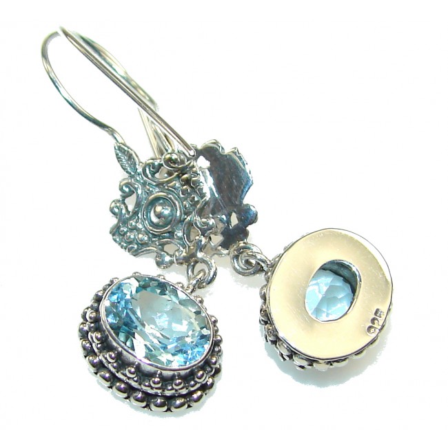 Precious Light Swiss Blue Topaz Sterling Silver earrings