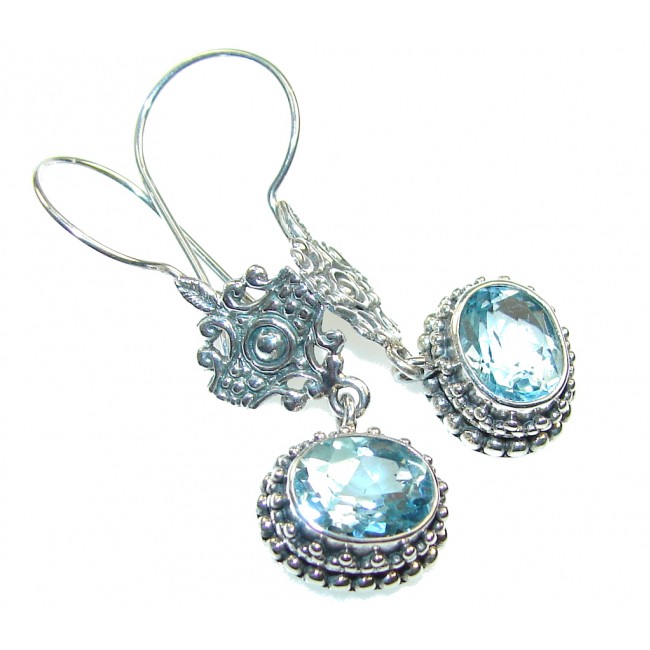 Precious Light Swiss Blue Topaz Sterling Silver earrings
