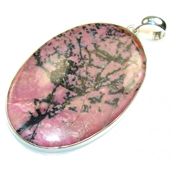 Heart Of Rose!! Pink Rhodonite Sterling Silver Pendant