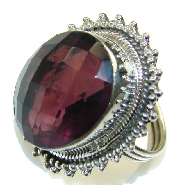 So In Love!! Dark Purple Amethyst Sterling Silver ring; size 10 1/2