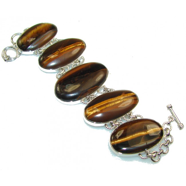 Awesome Personality!! Tigers Eye Sterling Silver Bracelet