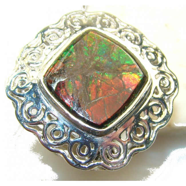 So In Love!! Red Ammolite Sterling Silver ring s. 9 1/2