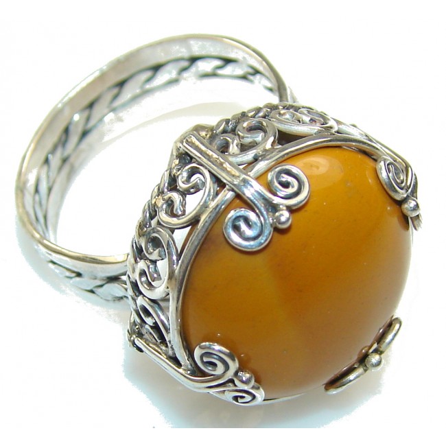 Excellent Brown Agate Sterling Silver Ring s. 10