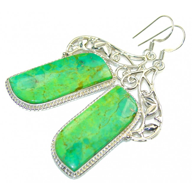 Garden Island!! Green Turquoise Sterling Silver earrings