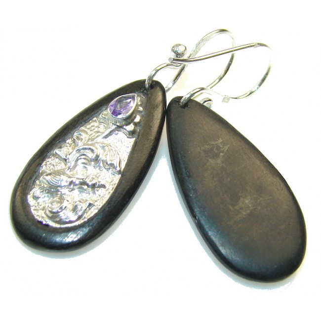 Stylish Purple Amethyst Sterling Silver earrings