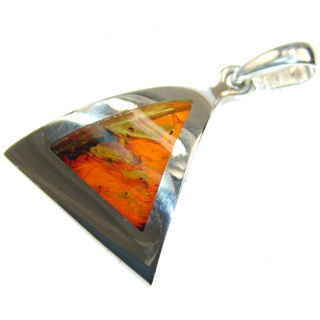 Natural Baltic Amber Sterling Silver Pendant