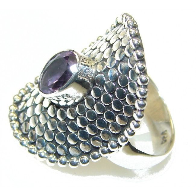 New! Faceted Amethyst Sterling Silver Ring s. 9