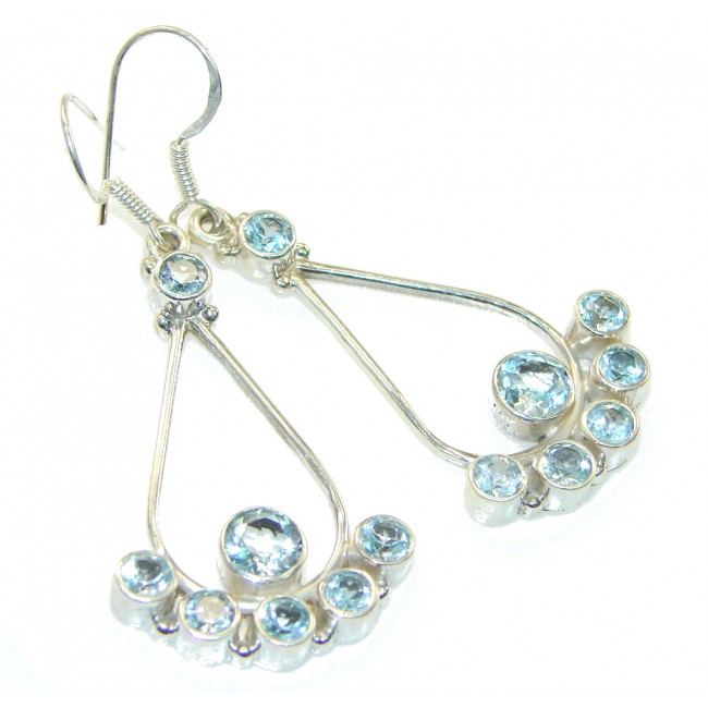 Very Light Swiss Blue Topaz Sterling Silver earrings