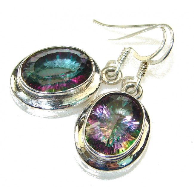 Natural Rainbow Magic Topaz Sterling Silver earrings