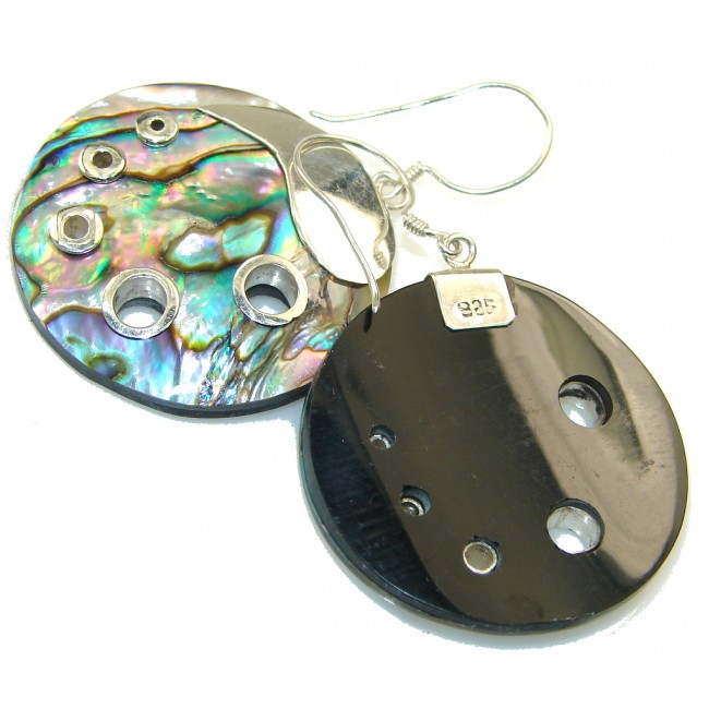 New Style!! Rainbow Abalone Sterling Silver earrings