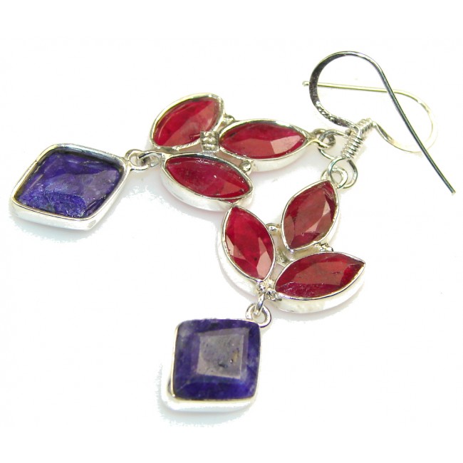 Secret Red Ruby Sterling Silver earrings