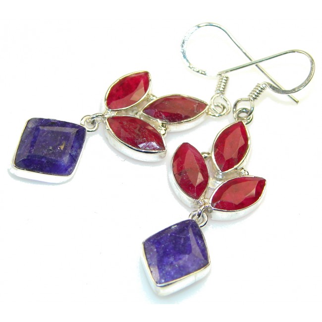Secret Red Ruby Sterling Silver earrings