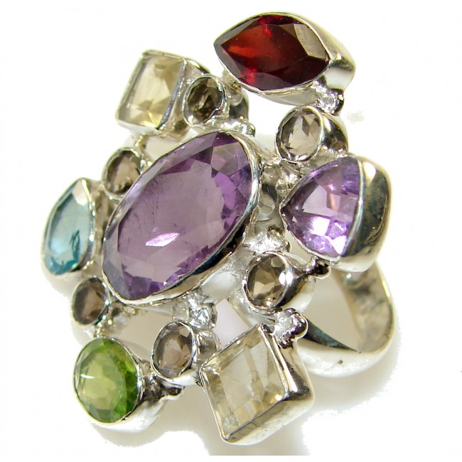 The One Purple Amethyst Sterling Silver ring; size 9