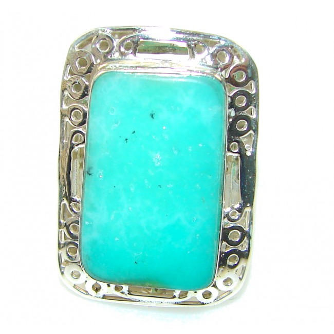 Precious Color Of Chrysoprase Sterling Silver ring s. 10