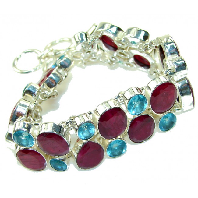 So In Love!! Pink Ruby Sterling Silver Bracelet