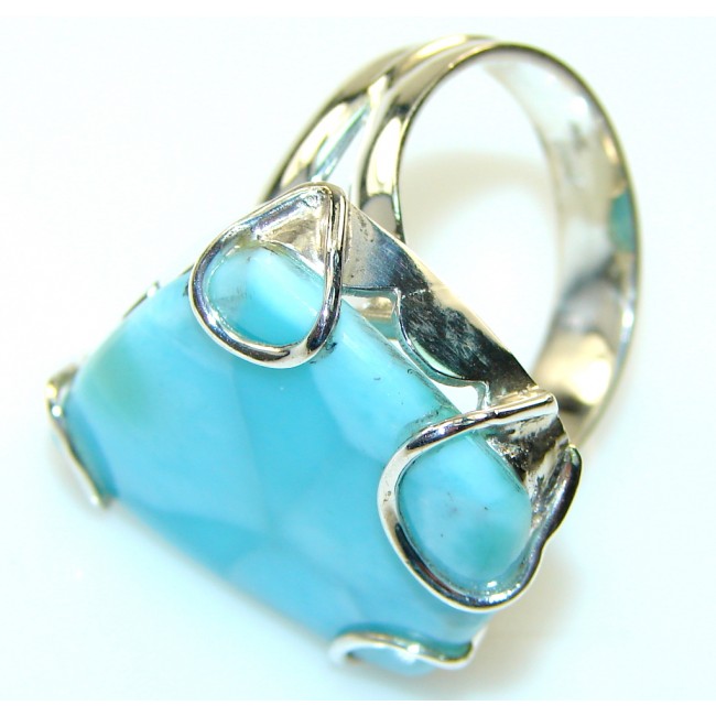 The One!! Light Blue Larimar Sterling Silver Ring s. 11