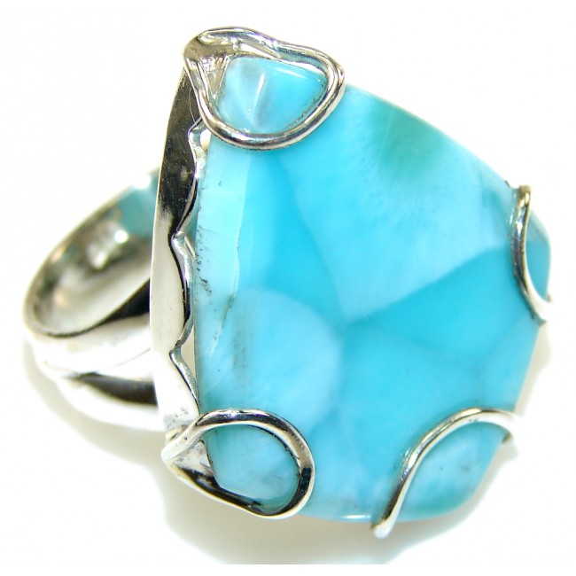 The One!! Light Blue Larimar Sterling Silver Ring s. 11