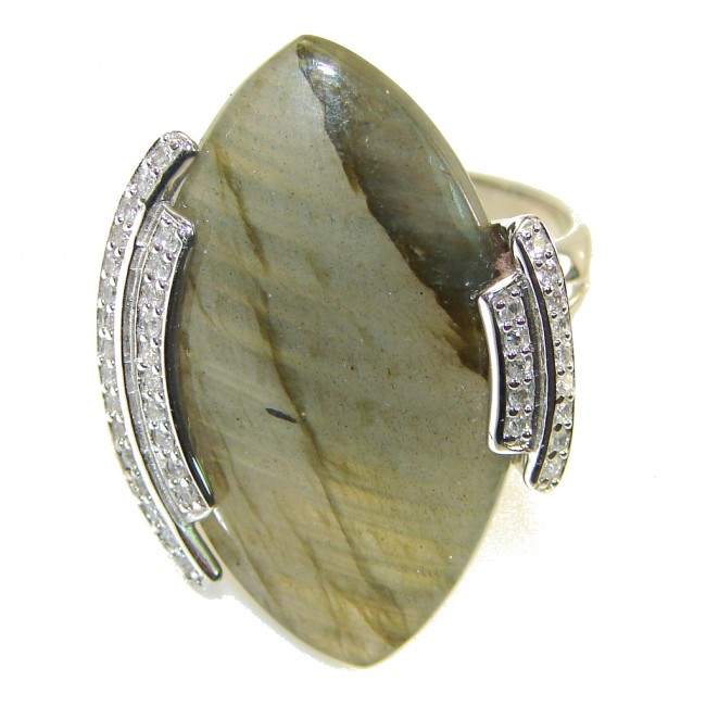 Rich Personality!! Labradorite Sterling Silver ring s. 11 1/4