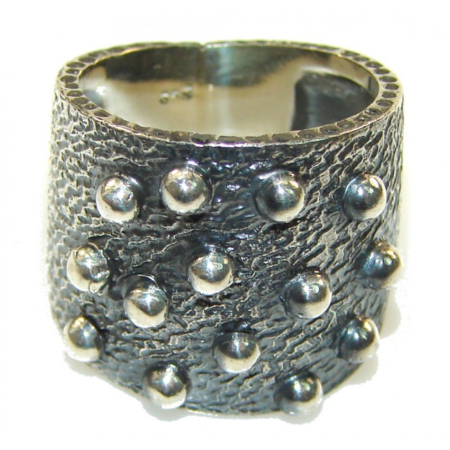 Italy Made Silver Rhodium Plated Sterling Silver Ring s. 7