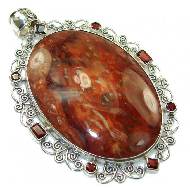 Outstanding Montana Agate Sterling Silver Pendant