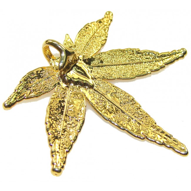 Stylish Gold Plated Leaf Sterling Silver Pendant