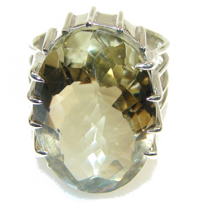Delicate! Light Yellow Citrine Sterling Silver Ring s. 8 1/4