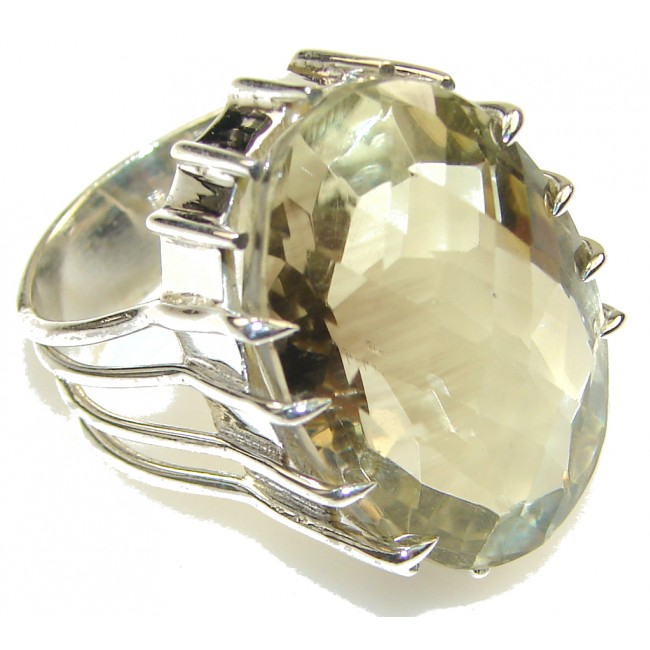 Delicate! Light Yellow Citrine Sterling Silver Ring s. 8 1/4