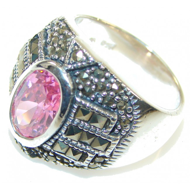 Sweet 16!! Pink Topaz Sterling Silver ring; size 8