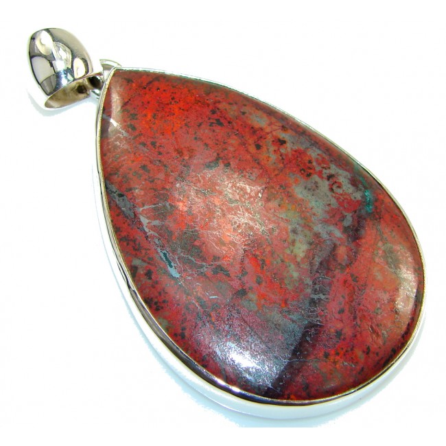 Large! Traditons Red Sonora Jasper Sterling Silver Pendant