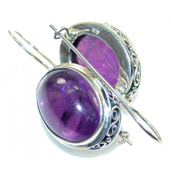 Natural Purple Amethyst Sterling Silver earrings