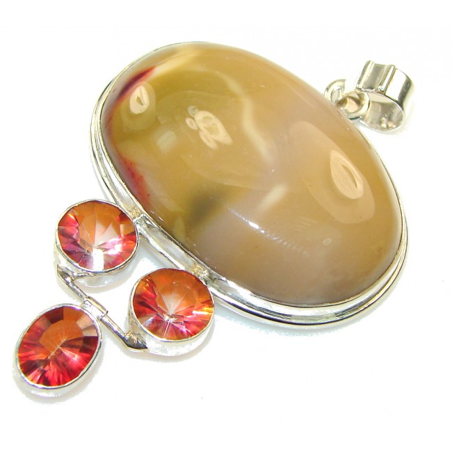 Awesome Brown Australian Mookaite Sterling Silver Pendant