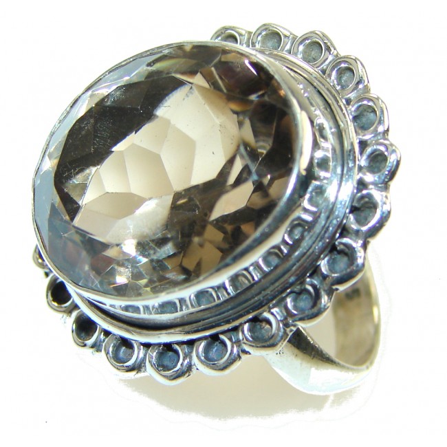 Simple Delight!! Smoky Topaz Sterling Silver ring s. 8 1/4