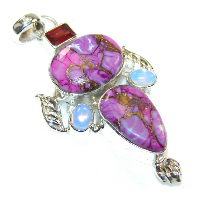 Great! Purple Copper Turquoise Sterling Silver Pendant