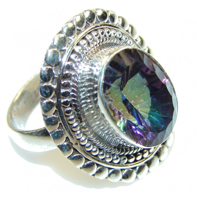 Beautiful Design! Magic Topaz Sterling Silver Ring s. 8 3/4