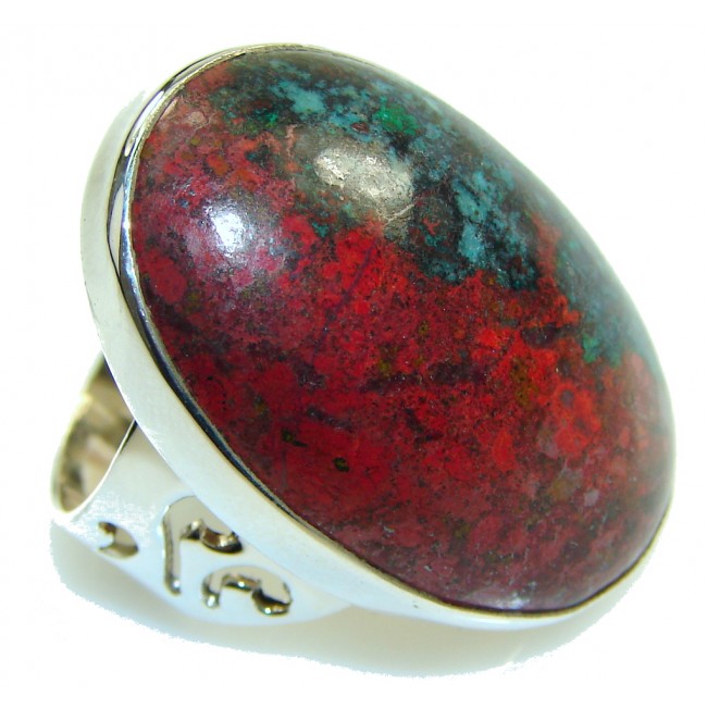 Special Moment!! Red Sonora Jasper Sterling Silver ring s. 8 1/4