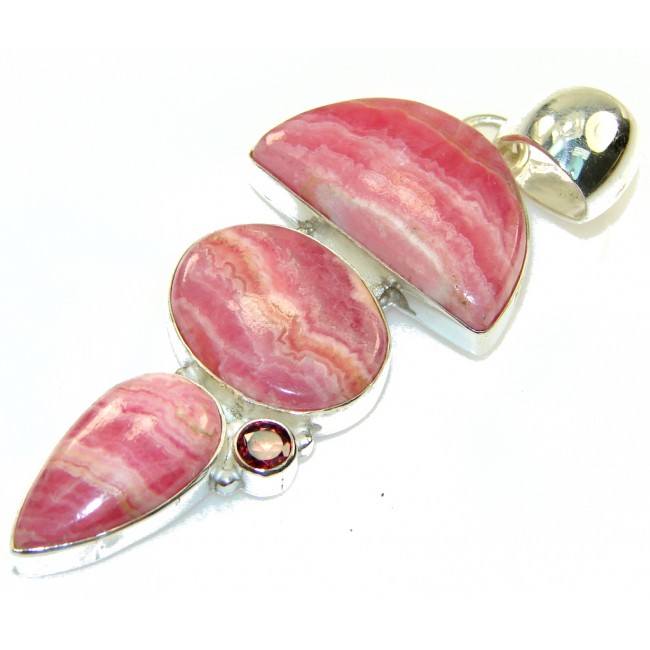 Perfect!! Pink Rhodochrosite Sterling Silver Pendant