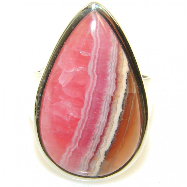 Perfect! Pink Rhodochrosite Sterling Silver ring s. 8 1/4