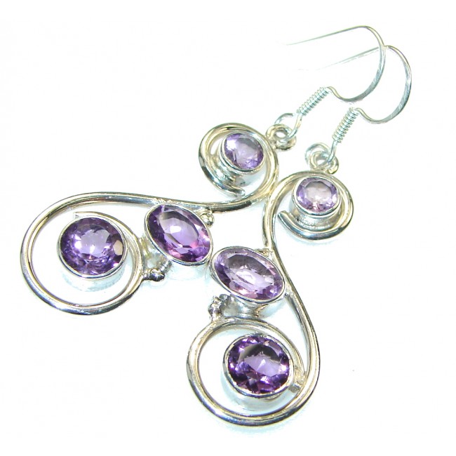 Delicate! Purple Amethyst Sterling Silver earrings