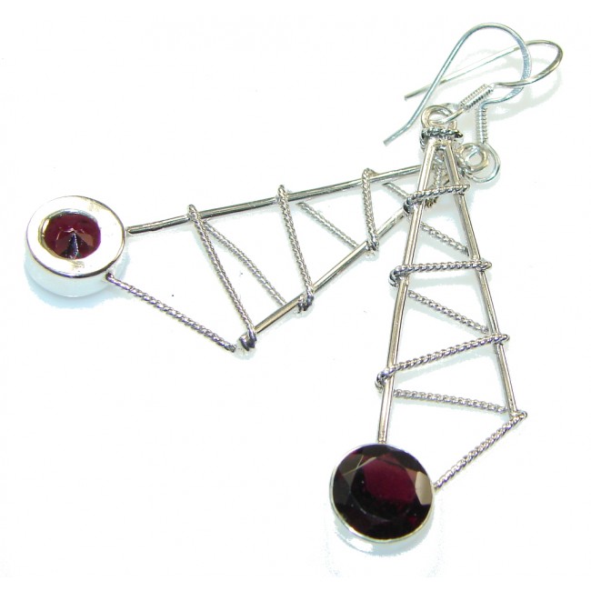Secret Design!! Purple Amethyst Sterling Silver earrings / Long