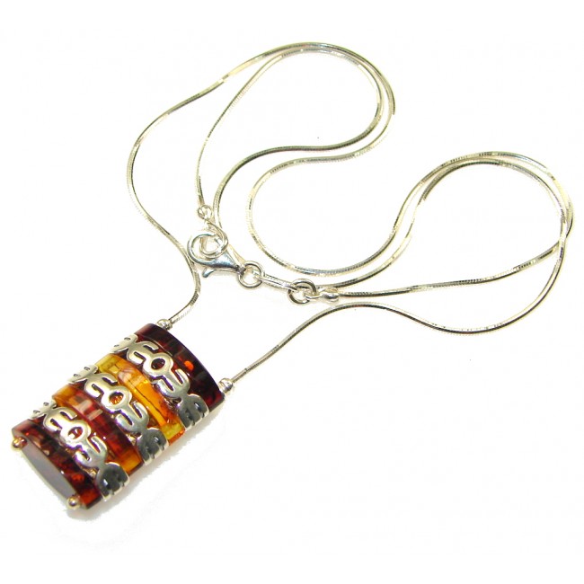 Amazing! Polish Amber Sterling Silver necklace