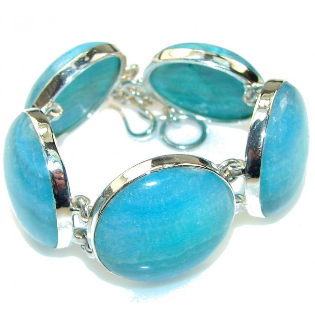 Amazing Blue Rhodochrosite Sterling Silver Bracelet