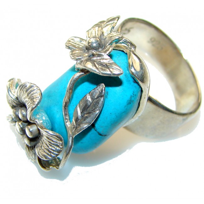Sku Blue!! Turquoise Sterling Silver Ring s. 9