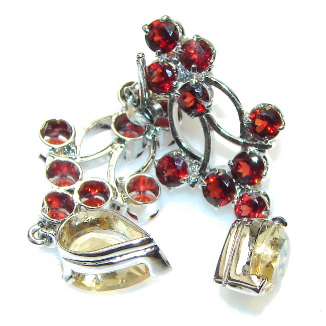 Love Power! Red Garnet Sterling Silver earrings