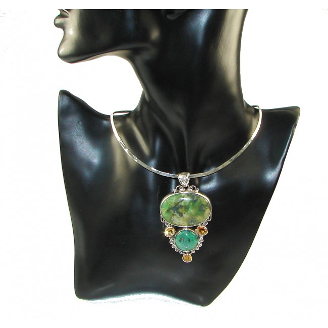 Green Island!! Ruby in Zoisite Sterling Silver Pendant