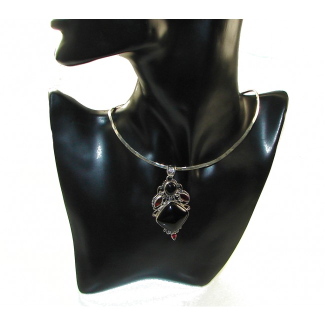 Awesome Style!! Black Onyx Sterling Silver Pendant