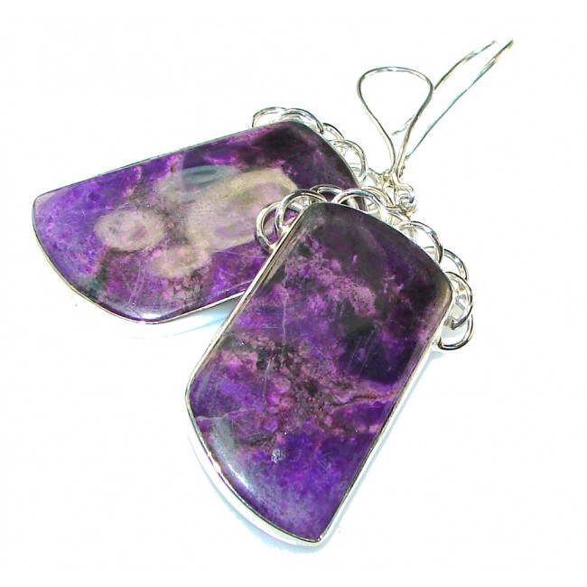 Beautiful!! Purple Charoite Sterling Silver earrings