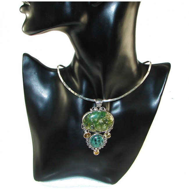 Perfect Island!! Ruby in Zoisite Sterling Silver Pendant