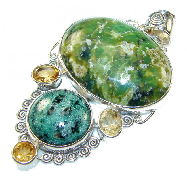 Perfect Island!! Ruby in Zoisite Sterling Silver Pendant