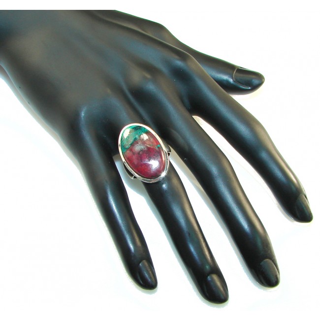 Just Perfect!! Red Sonora Jasper Sterling Silver ring s. 7