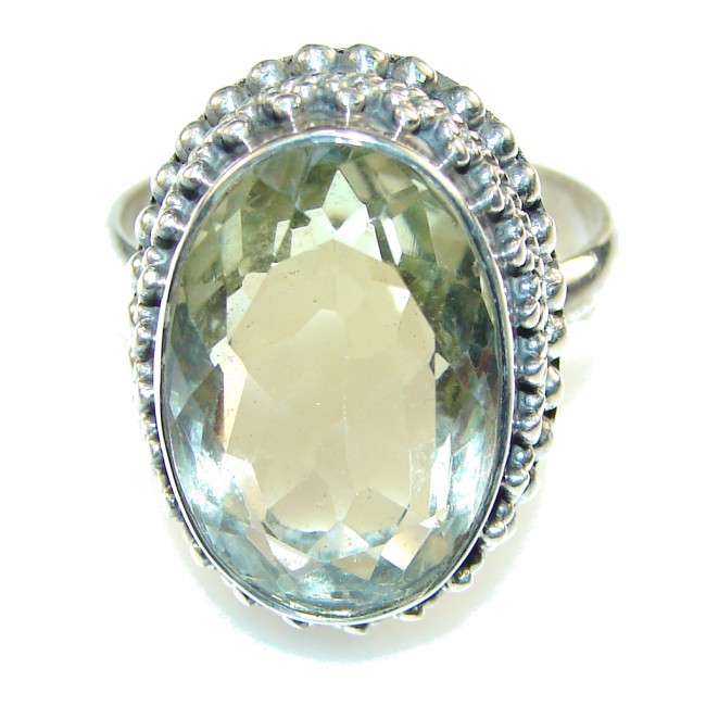 Delicate! Light Yellow Citrine Sterling Silver Ring s. 9 1/2